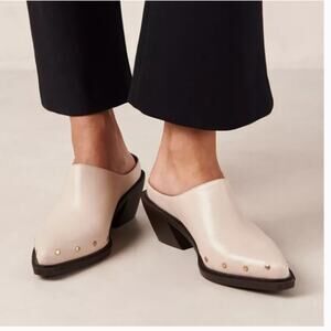NEW ALOHAS Lorenzo Leather Cream Mules 37 6